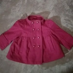 Gap burgandy pee coat 18-24 months.